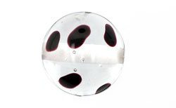 Czech Lampwork Bead-Polka Dot Round 18mm/2pc-Crystal